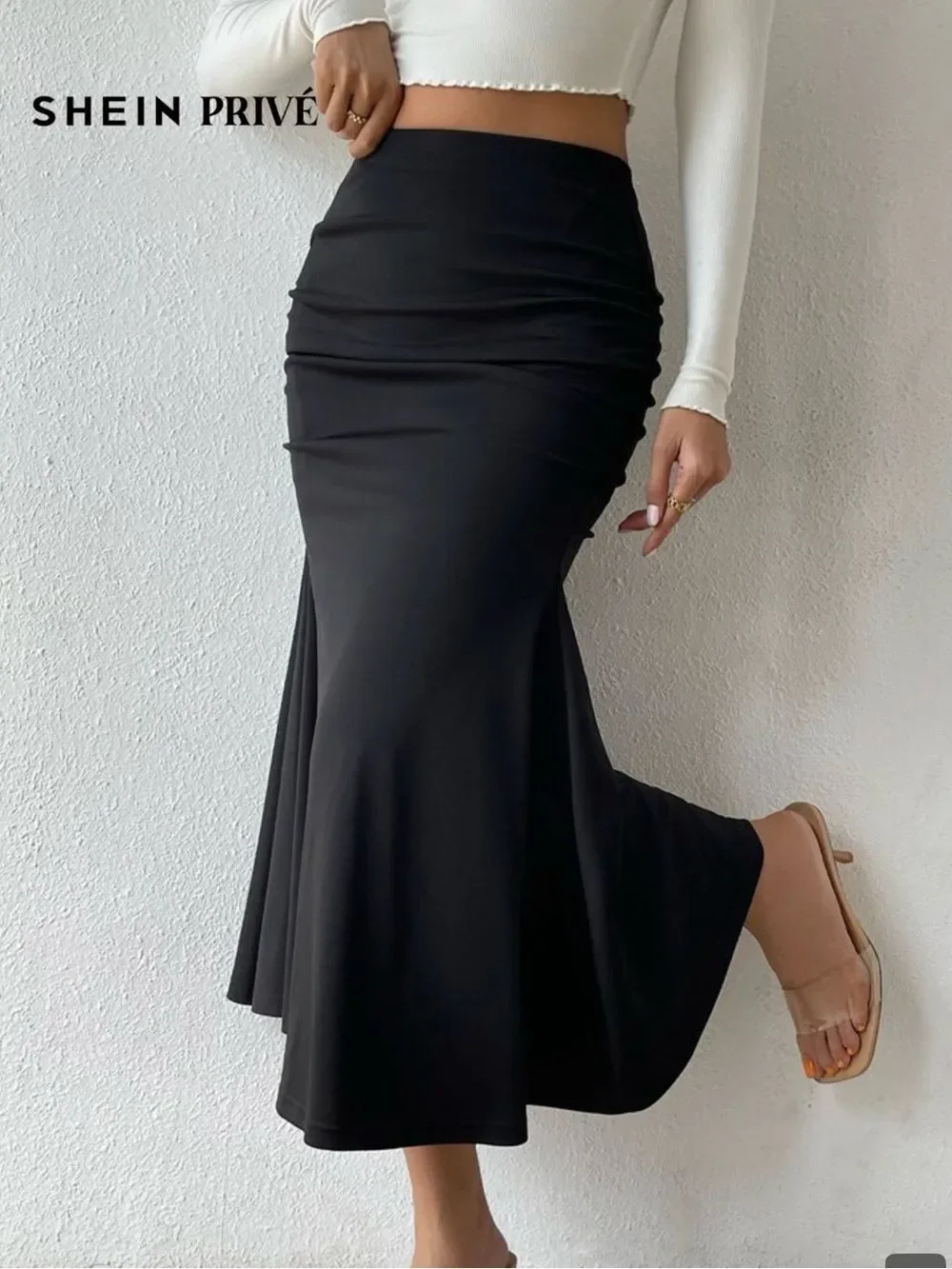 SHEIN Privé High Waist Mermaid Hem Skirt 💚